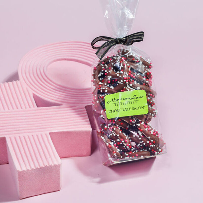 Valentine's Day Milk Chocolate Covered Pretzels, hi-res